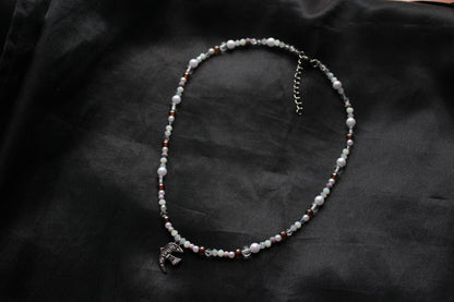 Handmade, Birdsong Before Dawn, Charm, Beaded Necklace | Waterproof Stainless Steel
