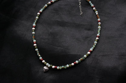 Handmade, Heart of the Forest, Beaded Necklace | Waterproof Stainless Steel