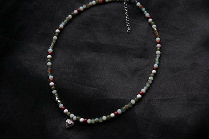 Handmade, Heart of the Forest, Beaded Necklace | Waterproof Stainless Steel