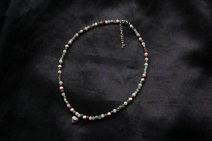 Handmade, Heart of the Forest, Beaded Necklace | Waterproof Stainless Steel