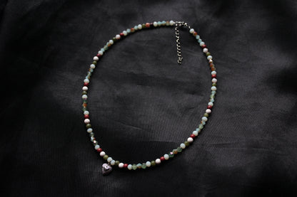 Handmade, Heart of the Forest, Beaded Necklace | Waterproof Stainless Steel
