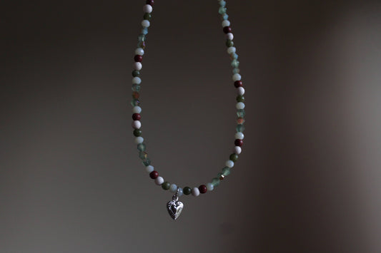Handmade, Heart of the Forest, Beaded Necklace | Waterproof Stainless Steel