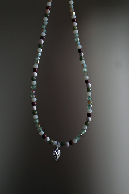 Handmade, Heart of the Forest, Beaded Necklace | Waterproof Stainless Steel