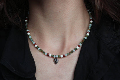 Handmade, Heart of the Forest, Beaded Necklace | Waterproof Stainless Steel