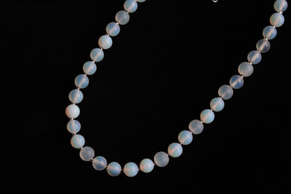 Handmade, Moonlit Glow, Opalite Stone, Beaded Necklace | Waterproof Stainless Steel