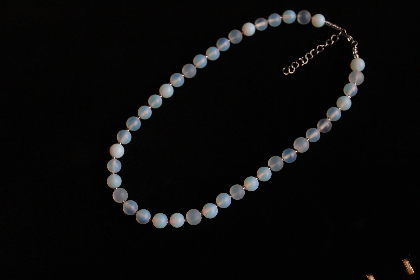 Handmade, Moonlit Glow, Opalite Stone, Beaded Necklace | Waterproof Stainless Steel