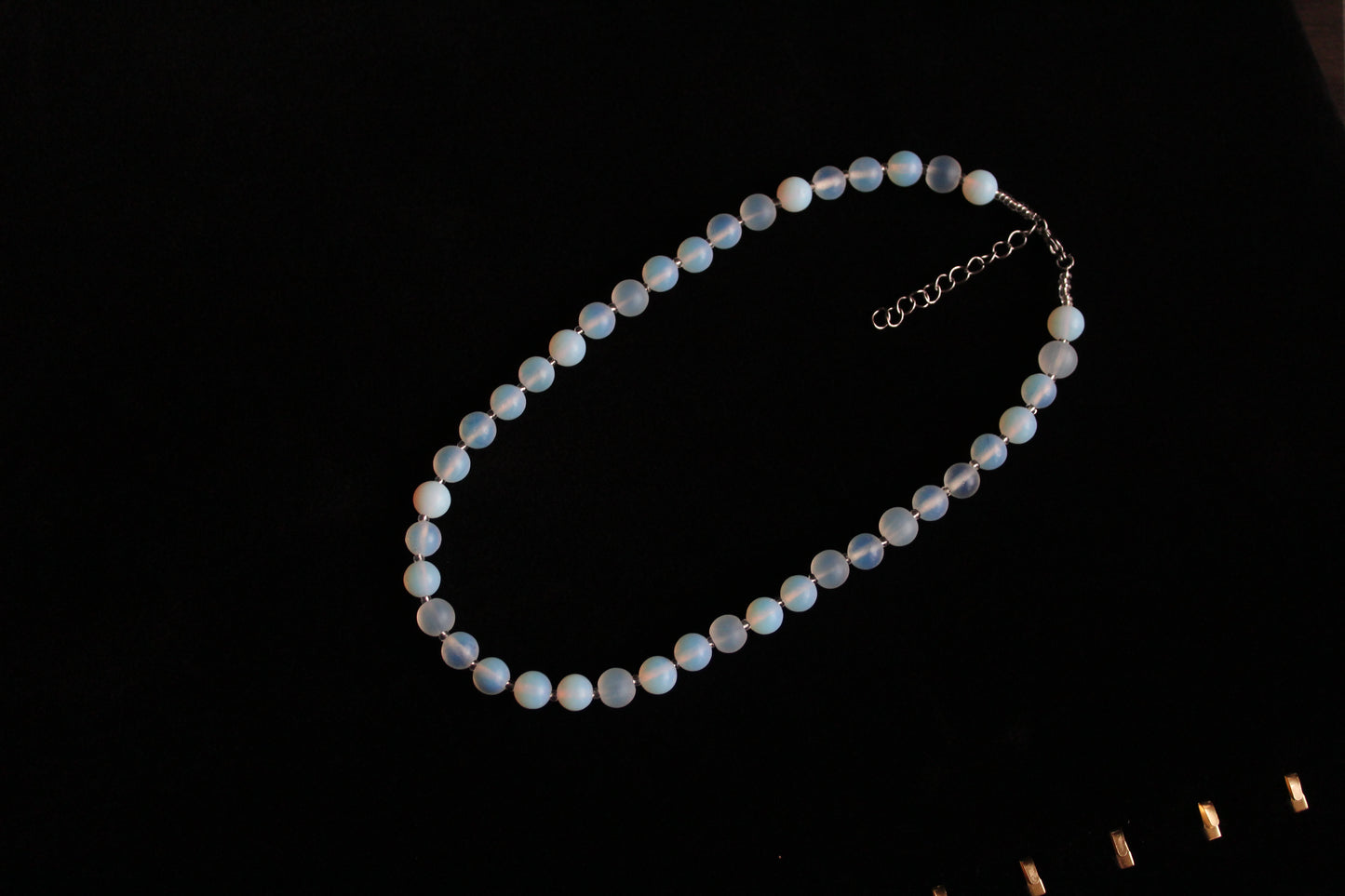 Handmade, Moonlit Glow, Opalite Stone, Beaded Necklace | Waterproof Stainless Steel
