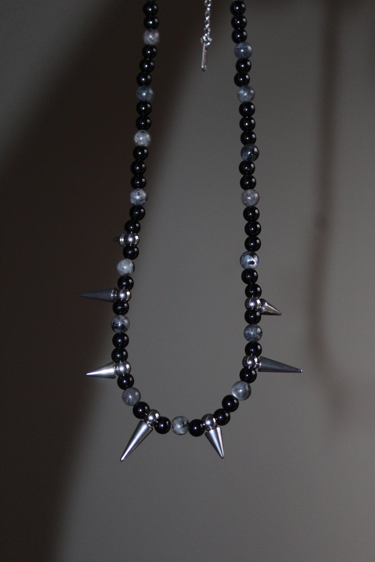 Handmade, Thorn & Shadow, Labradorite, Yooperlite, Beaded Necklace | Waterproof Stainless Steel