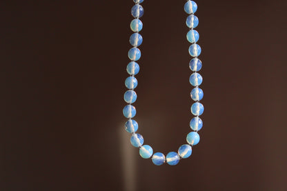Handmade, Celestial Mist, Opalite Stone, Beaded Necklace | Waterproof Stainless Steel