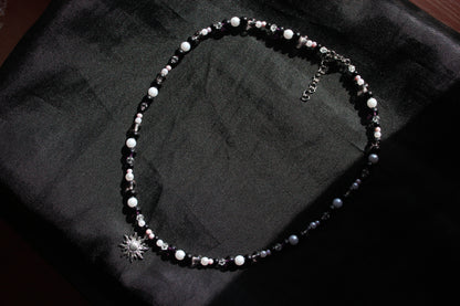 Handmade, Solar eclipse, Beaded Necklace | Waterproof Stainless Steel