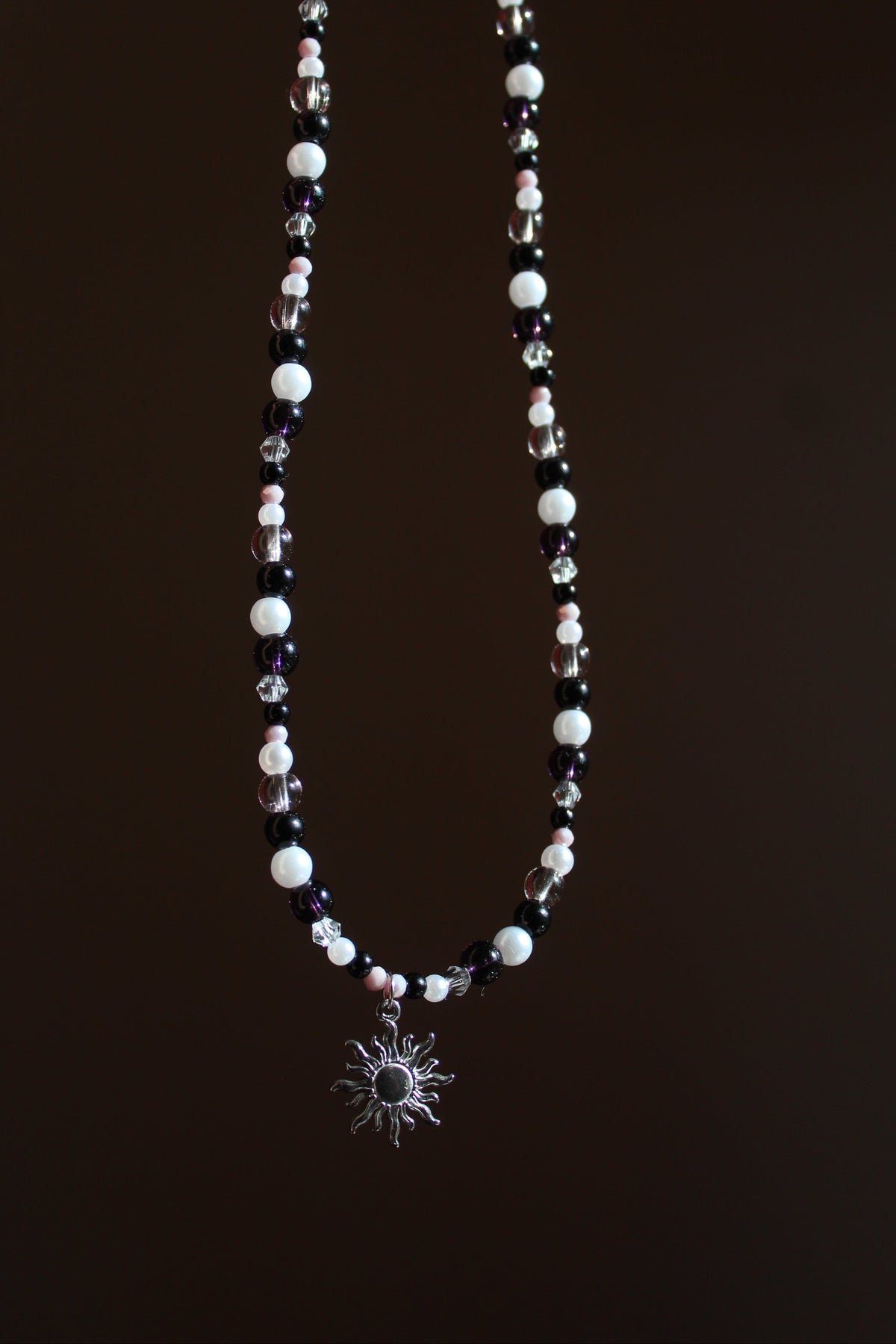 Handmade, Solar eclipse, Beaded Necklace | Waterproof Stainless Steel