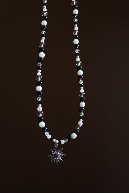 Handmade, Solar eclipse, Beaded Necklace | Waterproof Stainless Steel