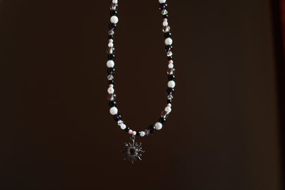 Handmade, Solar eclipse, Beaded Necklace | Waterproof Stainless Steel