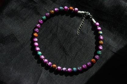 Handmade, Halloween Shimmer, Beaded Necklace | Waterproof Stainless Steel