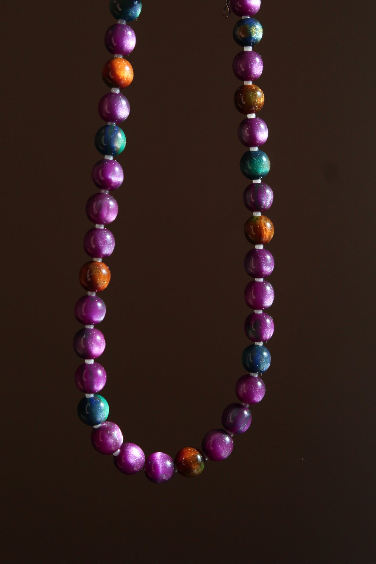 Handmade, Halloween Shimmer, Beaded Necklace | Waterproof Stainless Steel