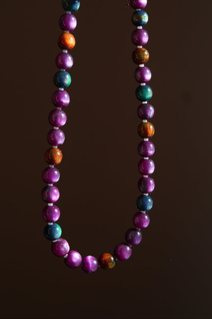 Handmade, Halloween Shimmer, Beaded Necklace | Waterproof Stainless Steel